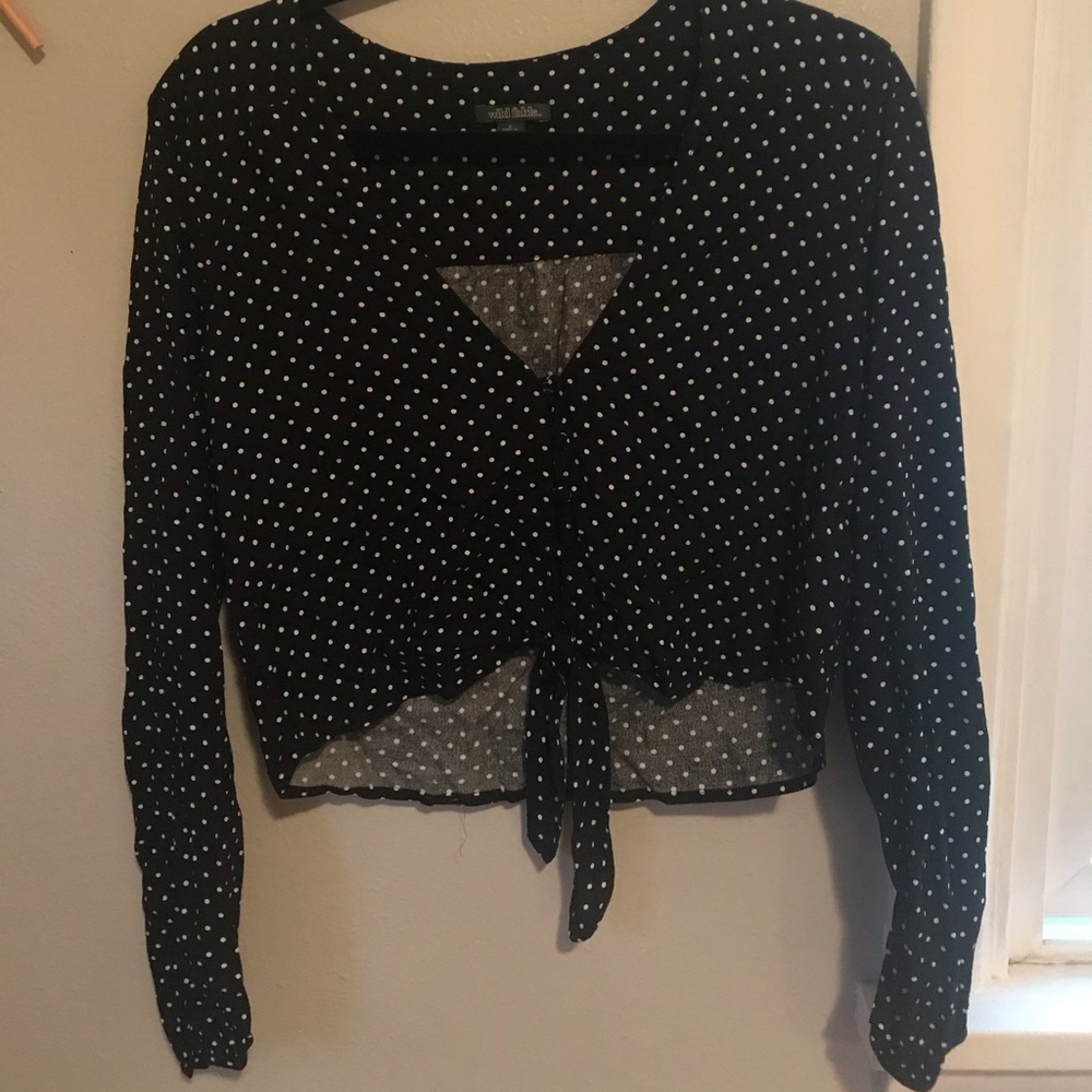 Polka Dot V-neck Top